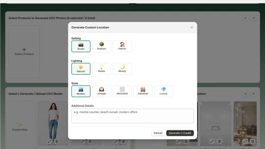My UGC Studio screenshot
