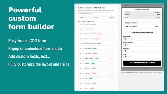 GrowCOD Form &amp; Upsells screenshot