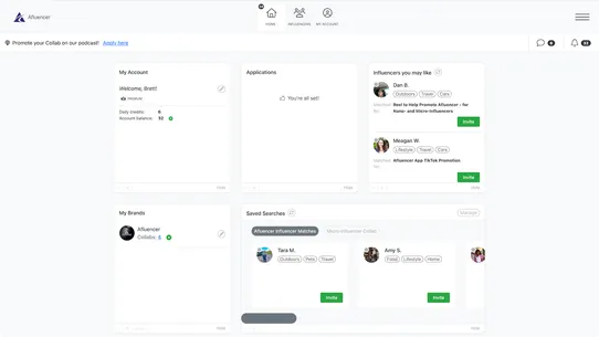 Afluencer Influencer Collabs screenshot