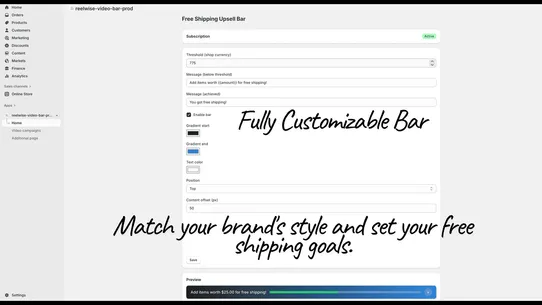 ReelWise: Video Upsell &amp; Bar screenshot