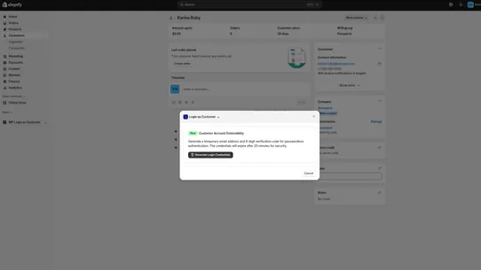 SP Login As Customer screenshot