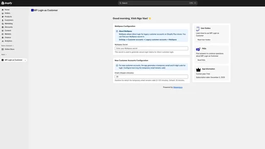 SP Login As Customer screenshot