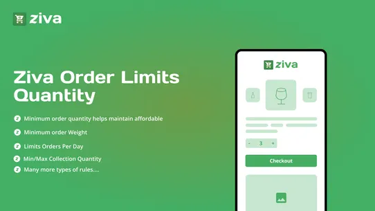 Ziva ‑ Order Limits Quantity screenshot