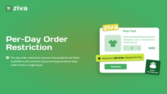 Ziva ‑ Order Limits Quantity screenshot