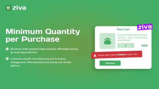 Ziva ‑ Order Limits Quantity screenshot