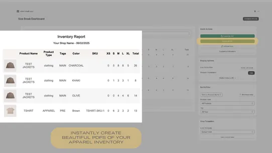 Kobo ‑ Size Break Inventory screenshot