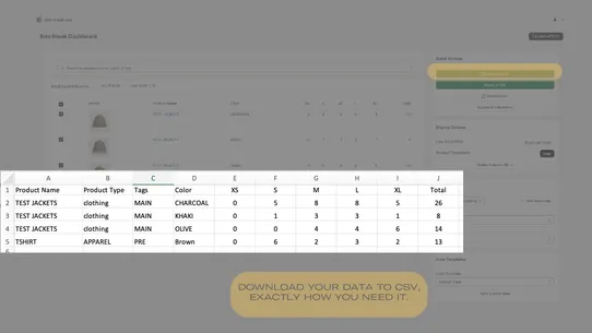 Kobo ‑ Size Break Inventory screenshot