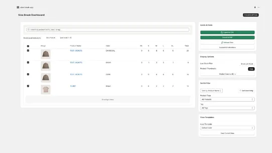 Kobo ‑ Size Break Inventory screenshot