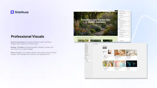 SiteMuse Landing Page Builder screenshot