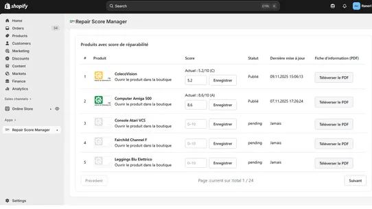 Indice de réparabilité screenshot
