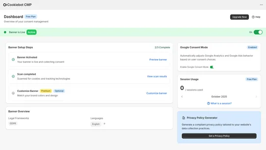 Cookiebot CMP: Privacy Consent screenshot