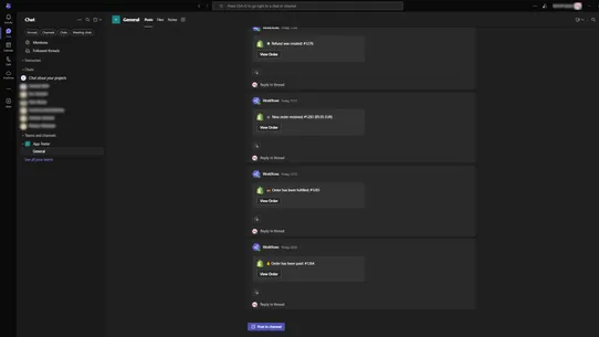 Teams Notifications screenshot