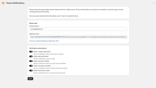 Teams Notifications screenshot