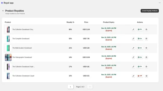 Royal ‑ Royalty Manager screenshot