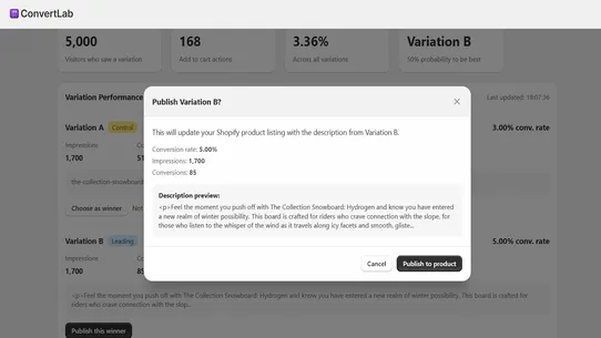 ConvertLab ‑ A/B Testing screenshot