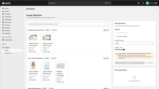 iMagick: bulk image optimizer screenshot
