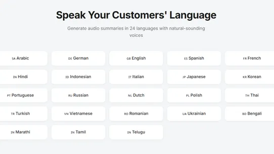 AI Product Audio Summary screenshot
