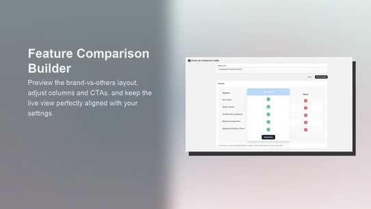 Versus : AI Comparison Table screenshot