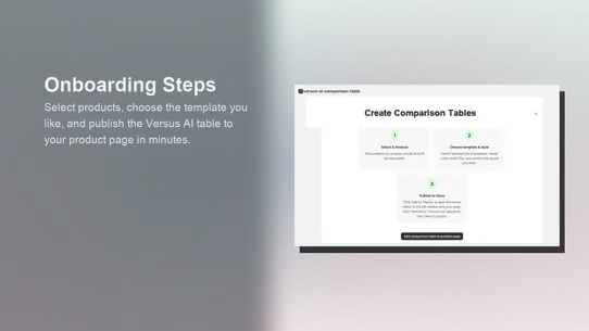 Versus : AI Comparison Table screenshot
