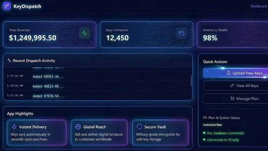 KeyDispatch: Auto License Keys screenshot