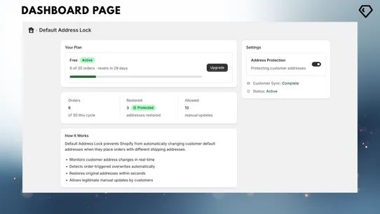 Default Address Lock screenshot