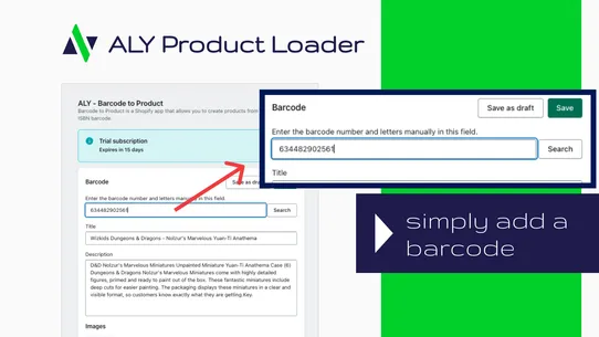 ALY Barcode to Product Loader screenshot