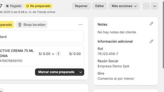 Facture Extensión screenshot