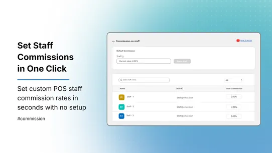 POS Staff Commission Tracker screenshot
