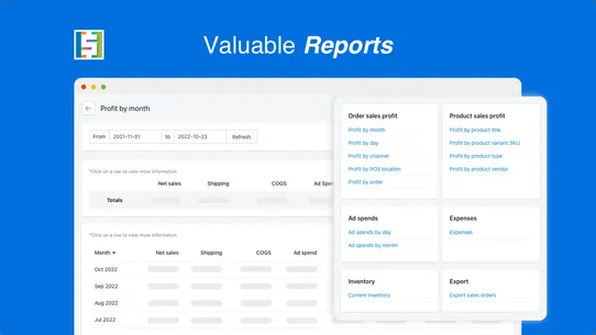 SimplyCost ‑ Profit Analytics screenshot