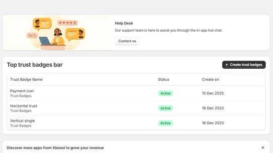 XB: Trust Badges screenshot