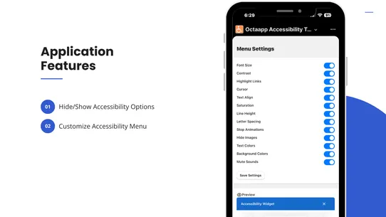 Octa App Accessibility Widget screenshot