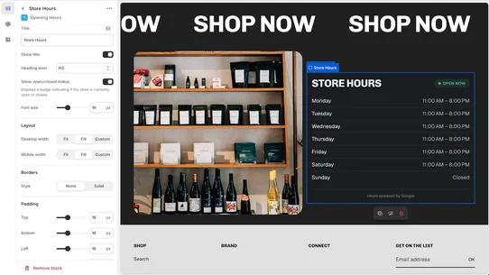 Opening Hours screenshot