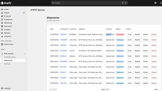 MTE Xpress screenshot