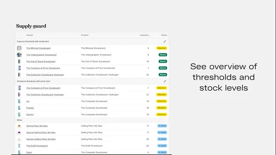 Supply guard screenshot