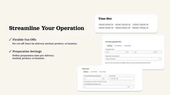 Delivery Date Time Slot Pickup screenshot