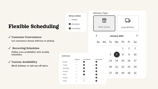 Delivery Date Time Slot Pickup screenshot
