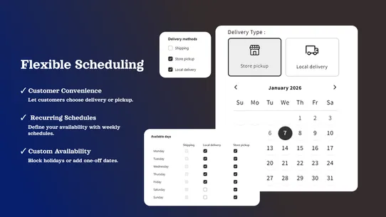 Delivery Date Time Slot Pickup screenshot