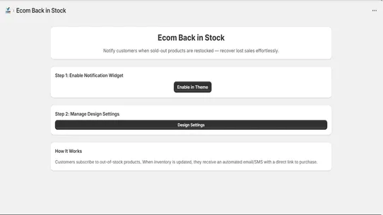 Ecom back in stock screenshot