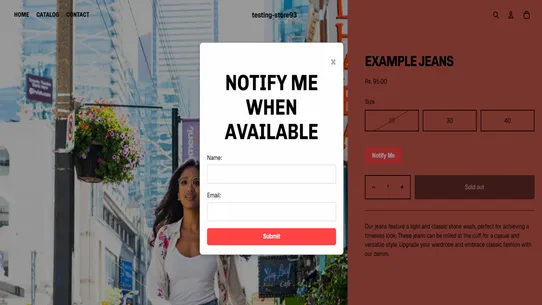 Ecom back in stock screenshot