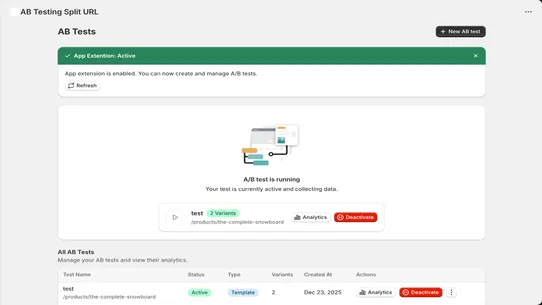 AB : Testing Split URL screenshot