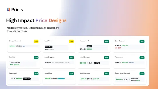 Pricty: Custom Price Blocks screenshot