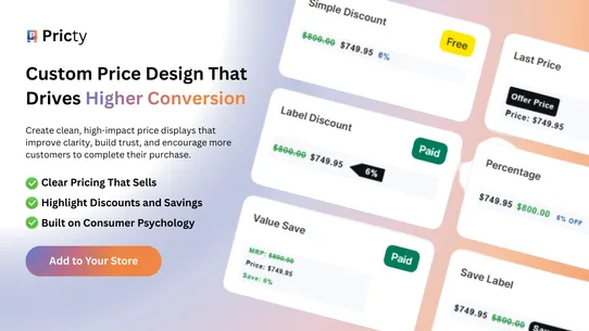 Pricty: Custom Price Blocks screenshot