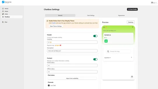 Rise Live Chat screenshot