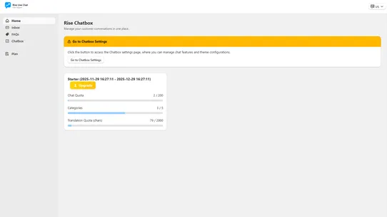 Rise Live Chat screenshot