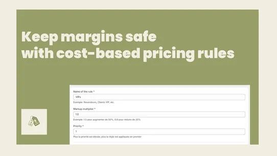 Cost Based Pricing screenshot