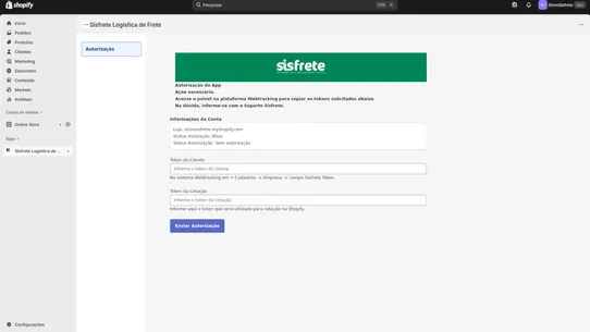 Sisfrete Logística de Frete screenshot