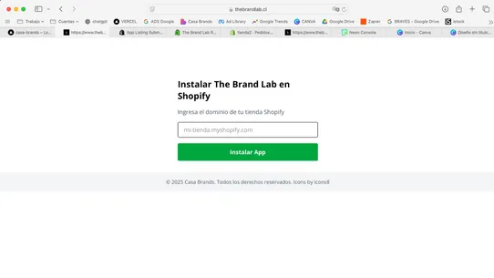 The Brand Lab tracker screenshot