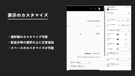 Select delivery date and time screenshot