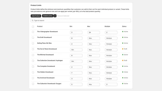 MOQ Manager screenshot