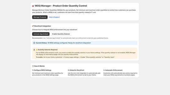 MOQ Manager screenshot